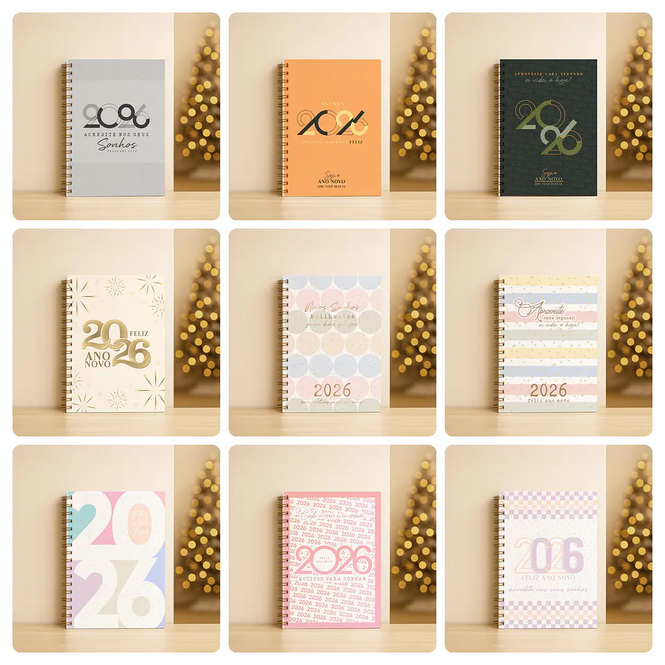 168 Artes para Camisa, Caneca, Body, Copo e Capa agenda Ano novo 2026 Arquivo Editável e Jpg 8