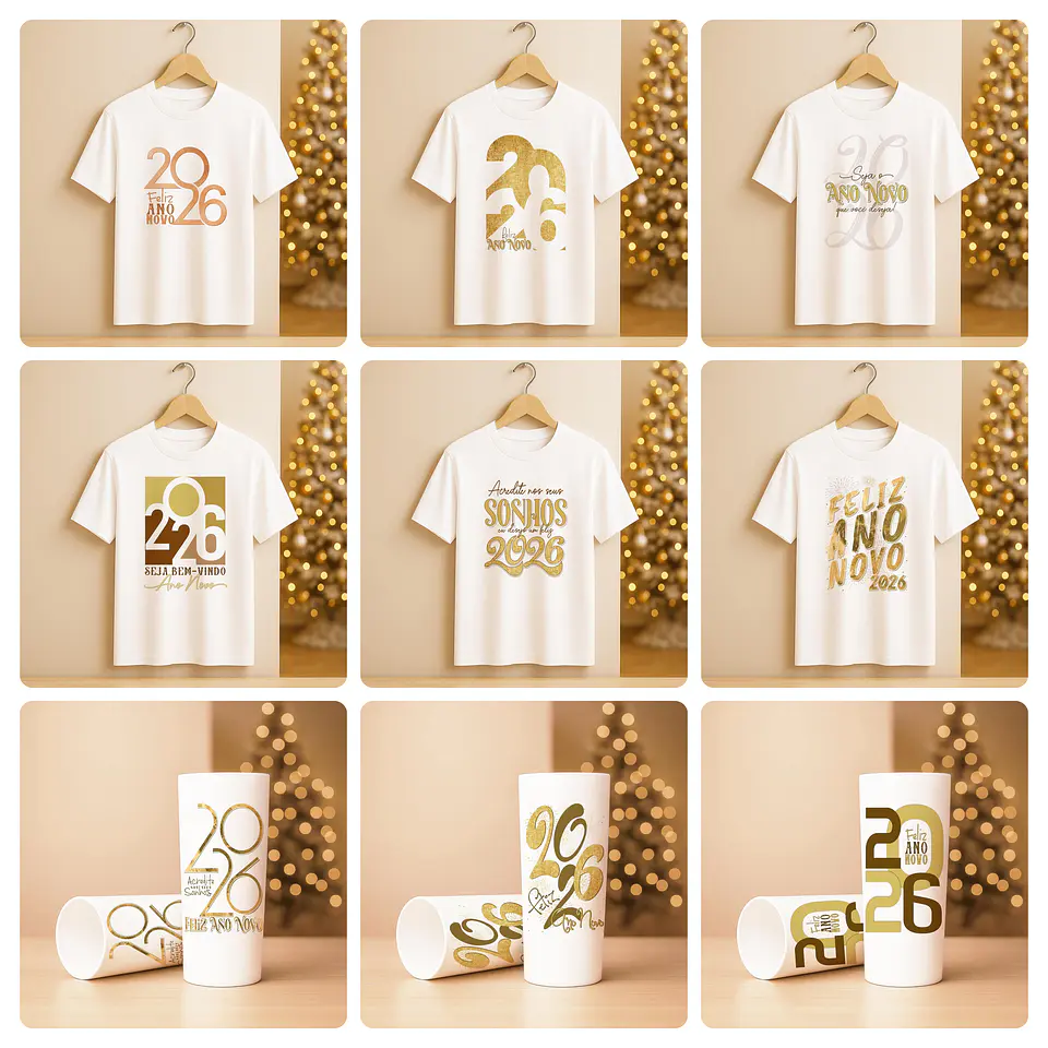 168 Artes para Camisa, Caneca, Body, Copo e Capa agenda Ano novo 2026 Arquivo Editável e Jpg 12