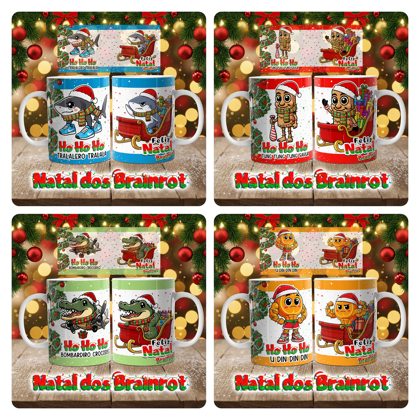 28 Artes para Caneca O Natal dos Brainrots Arquivo em Png  2