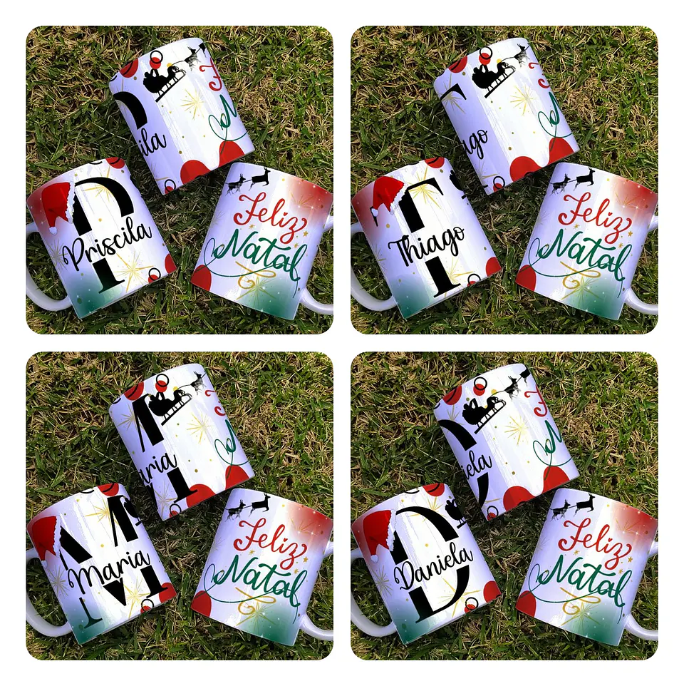 59 Artes para Caneca Camisa e Azulejo Alfabeto Natalino Natal Arquivo Editável  3