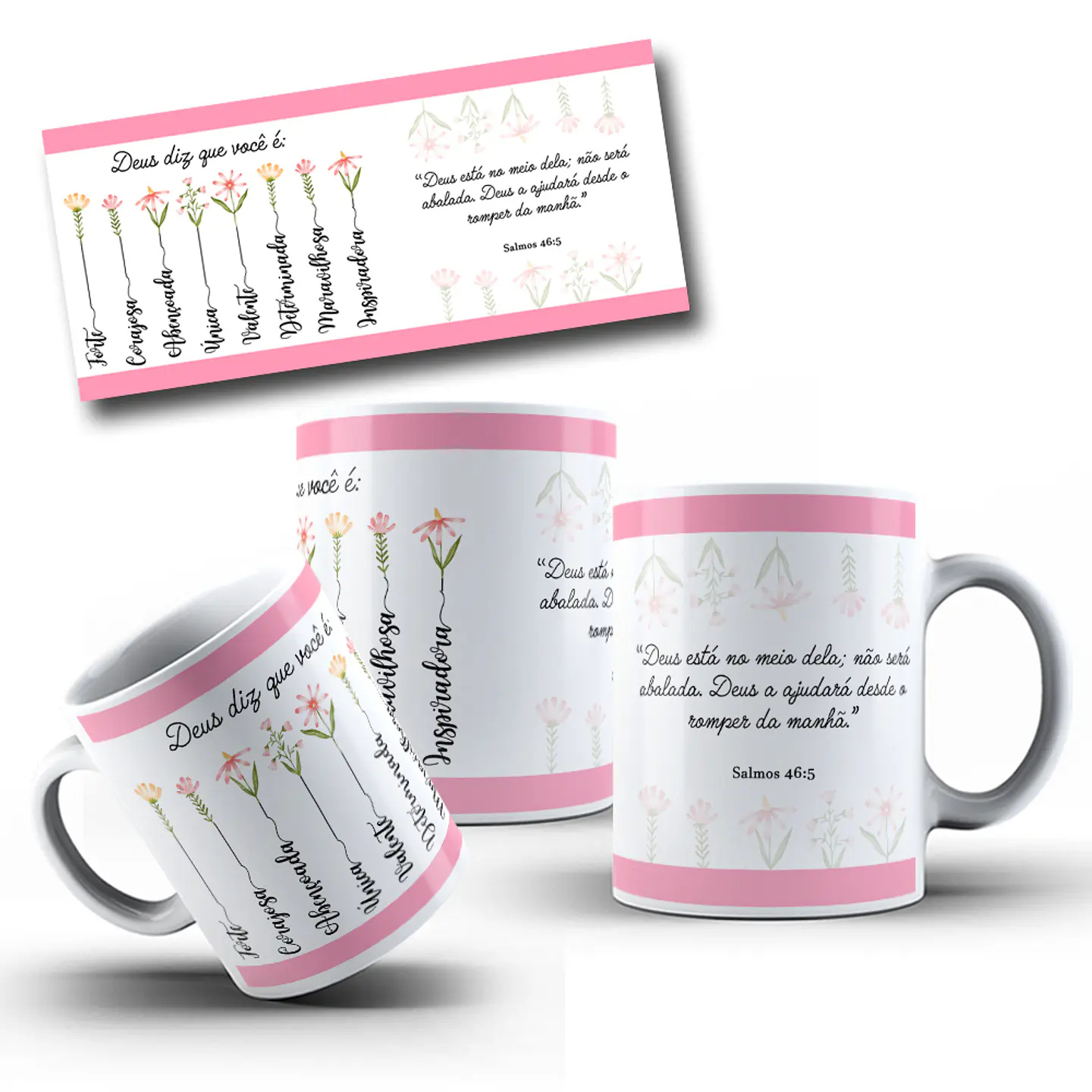 Artes Caneca Deus Diz que você é... Versiculo Arquivo em Jpg 1