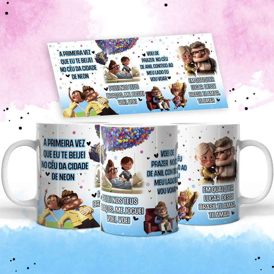 Artes Caneca Up nas Aventuras a primeira vez que eu te beijei Arquivo em Jpg  1