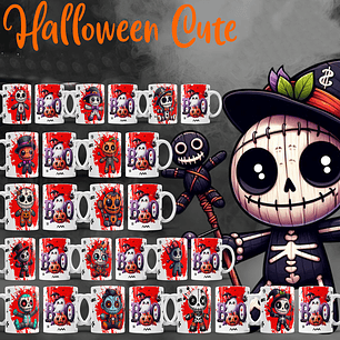 22 Artes para Caneca Halloween Cute Arquivo Editável 