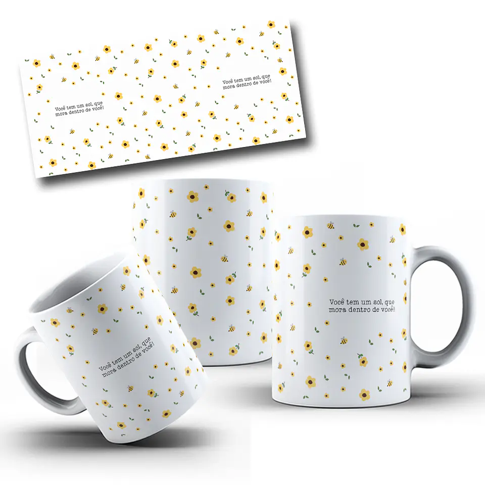 12 Artes para Caneca Coleção Florescer Frases Motivacional Arquivo em Png  3