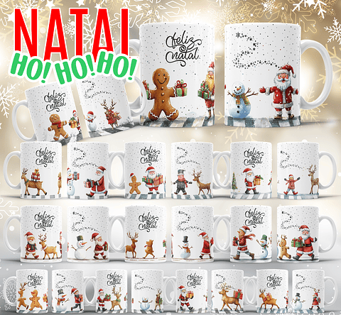 23 Artes para Caneca Natal Hohoho Arquivo Editável