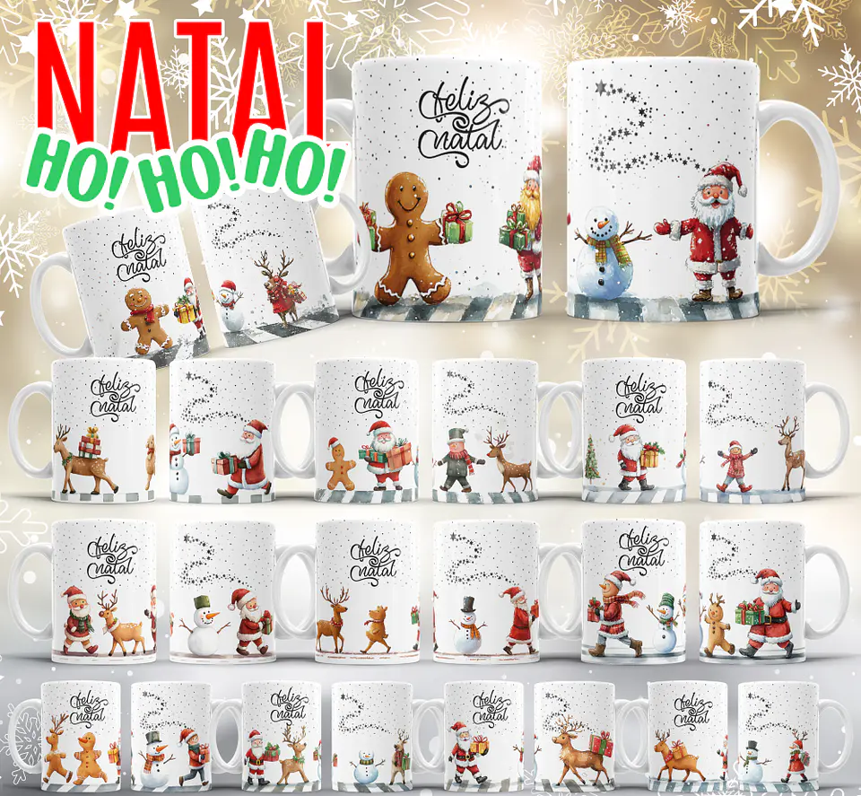 23 Artes para Caneca Natal Hohoho Arquivo Editável 1