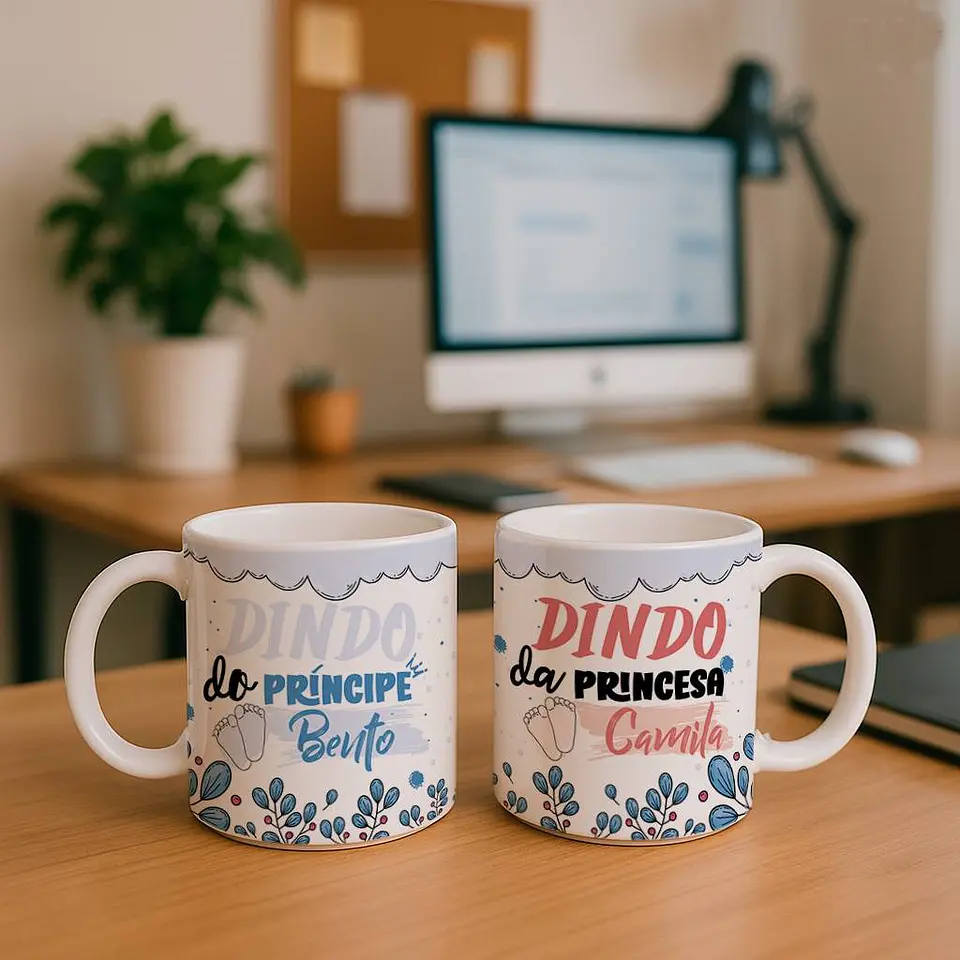 12 Artes para Caneca Dindos(a) Arquivo Editável  2
