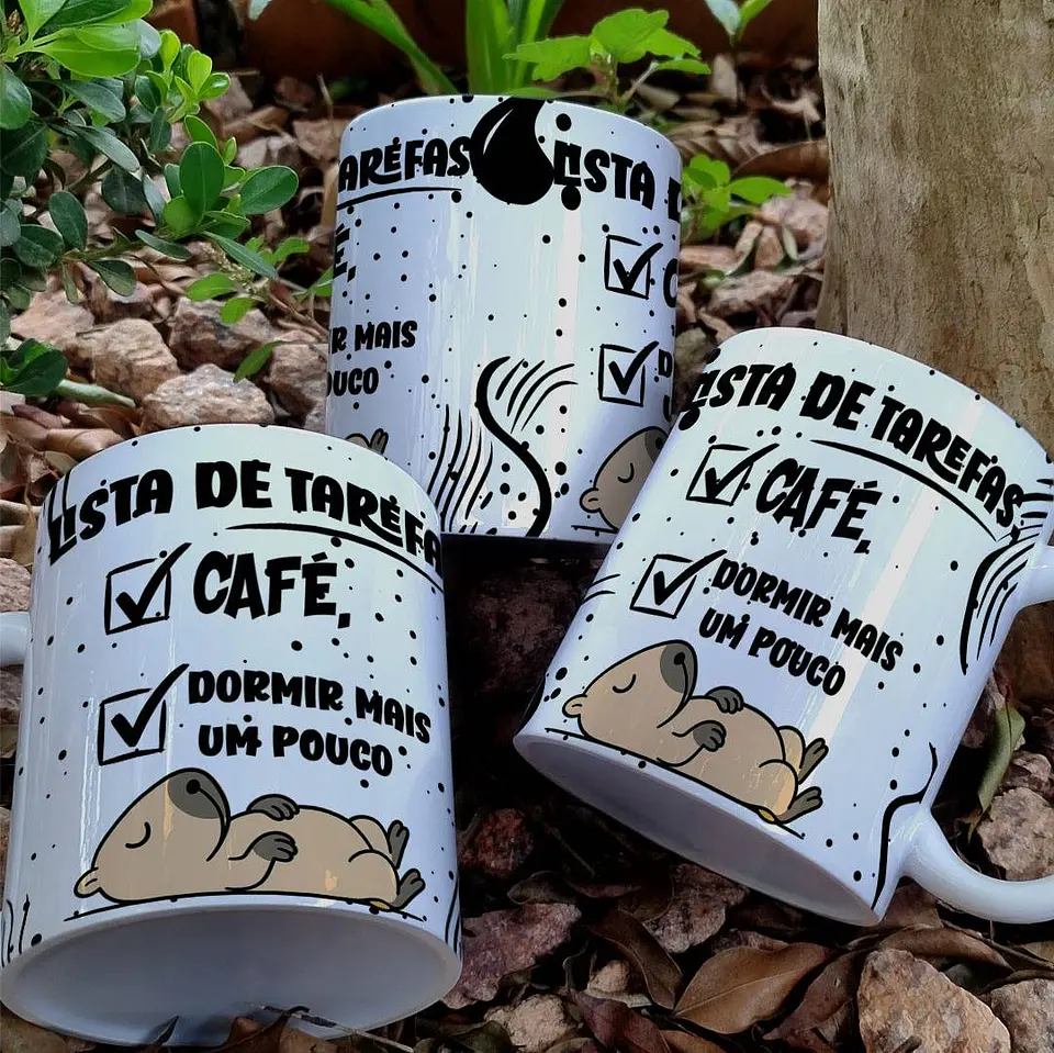 7 Artes para Caneca Frases Cute Animais Arquivo Editável  3