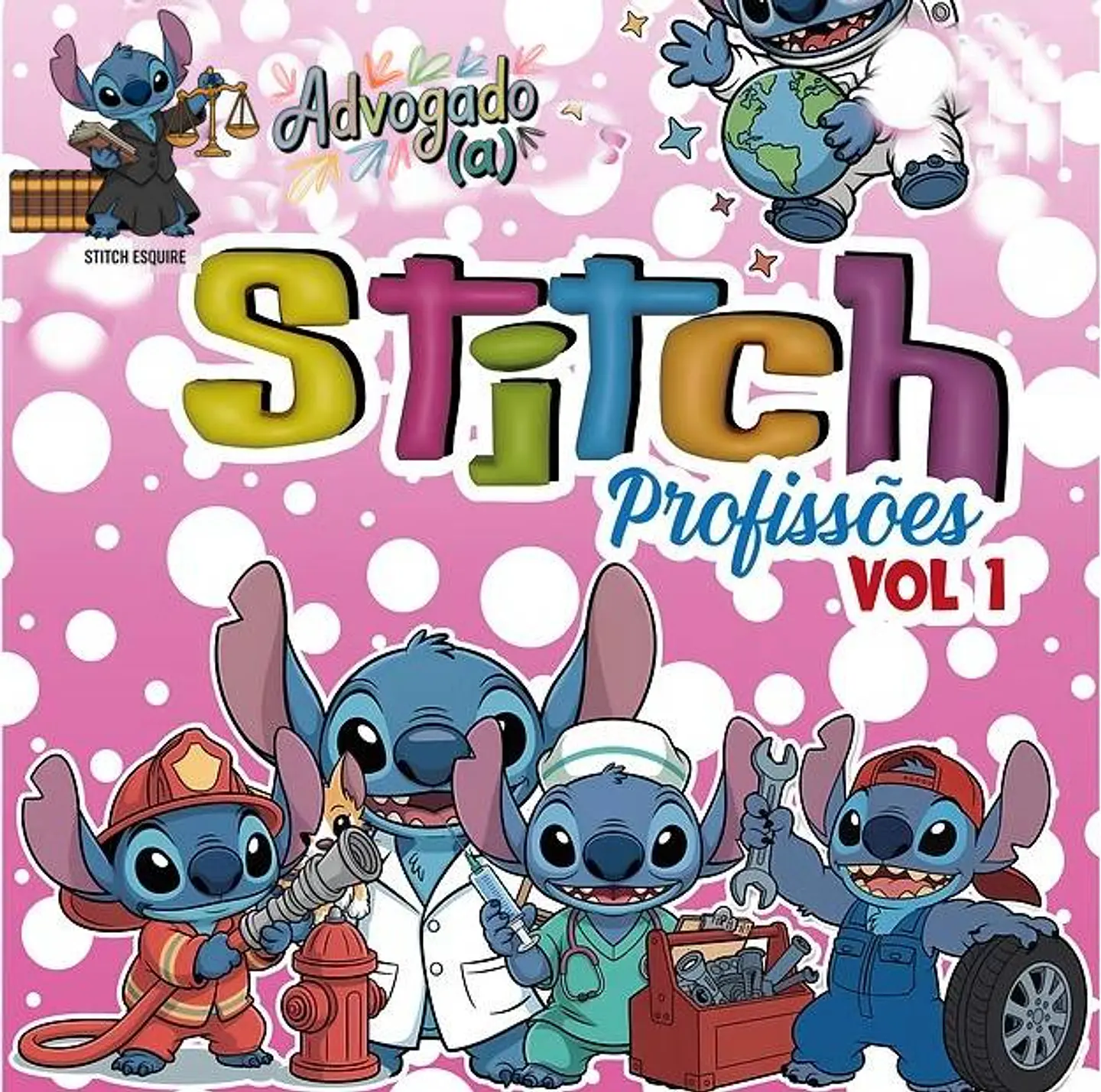 Kit Digital Stitch Profissões Vol. 1 em Png  1