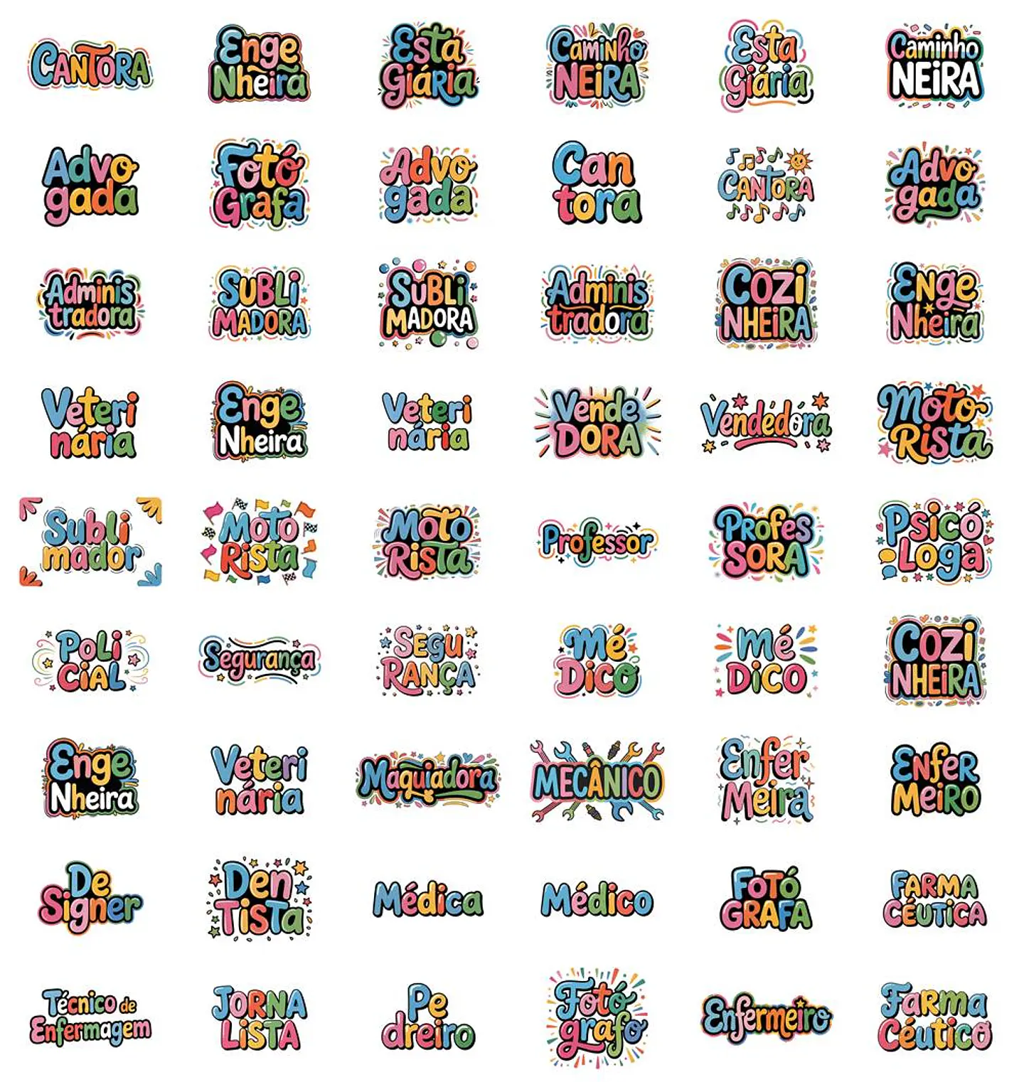 Kit Digital Stitch Profissões Vol. 1 em Png  3