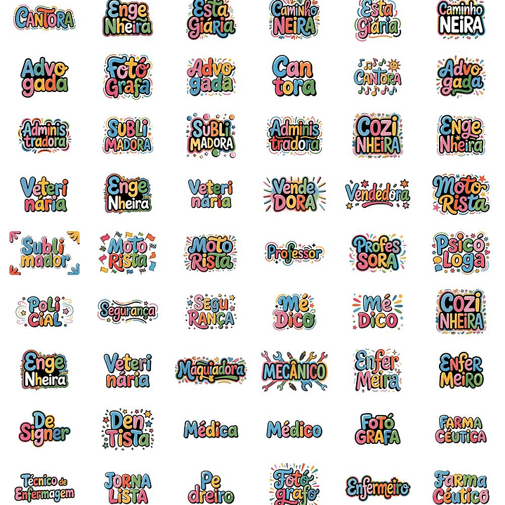 Kit Digital Stitch Profissões Vol. 1 em Png  3