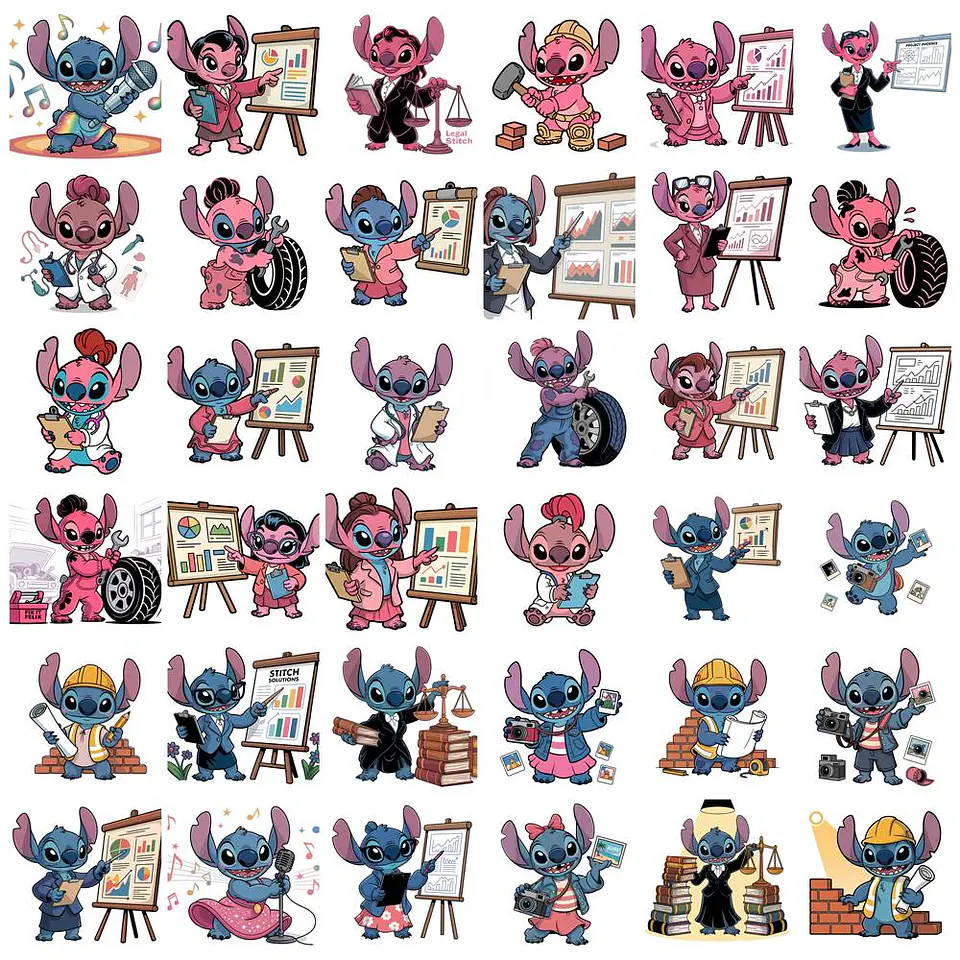 Kit Digital Stitch Profissões Vol. 1 em Png  4