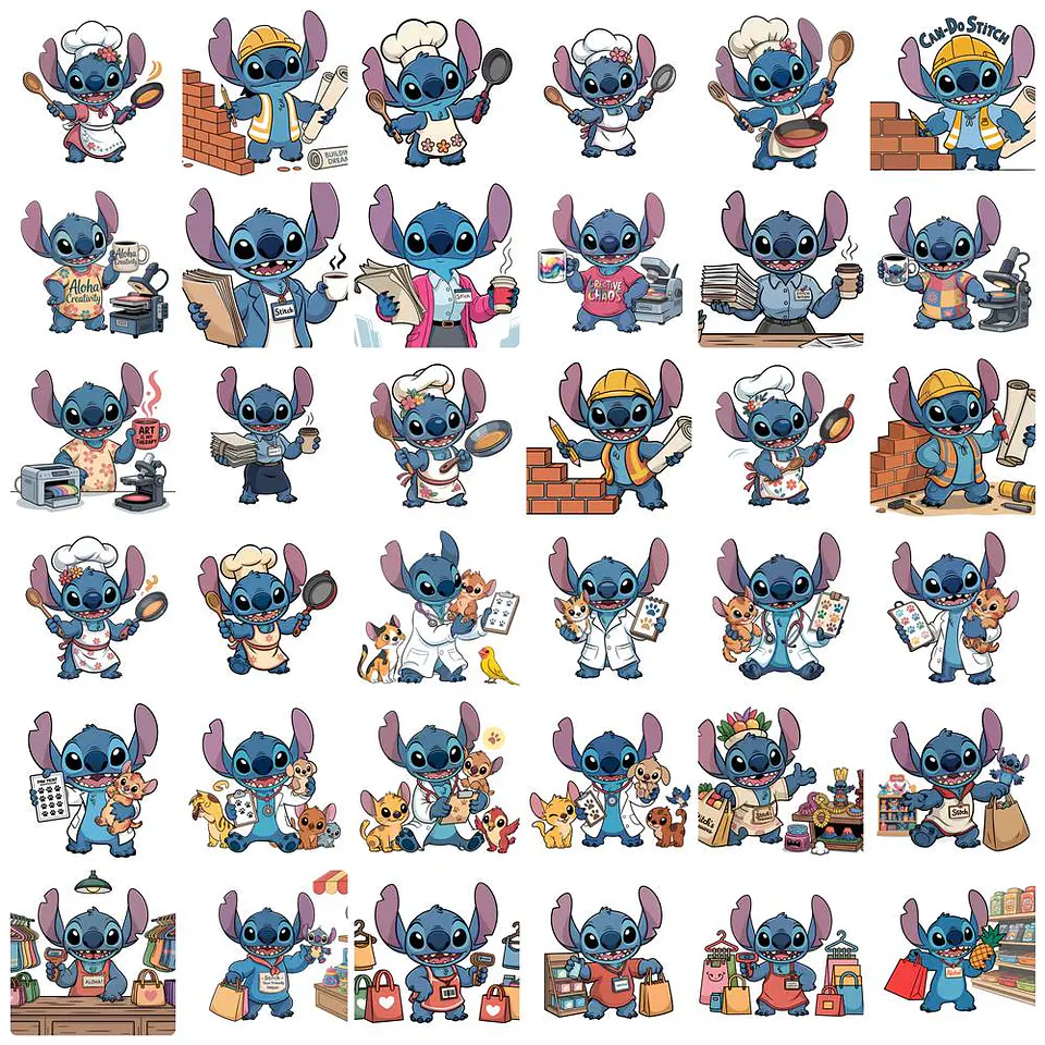 Kit Digital Stitch Profissões Vol. 1 em Png  6