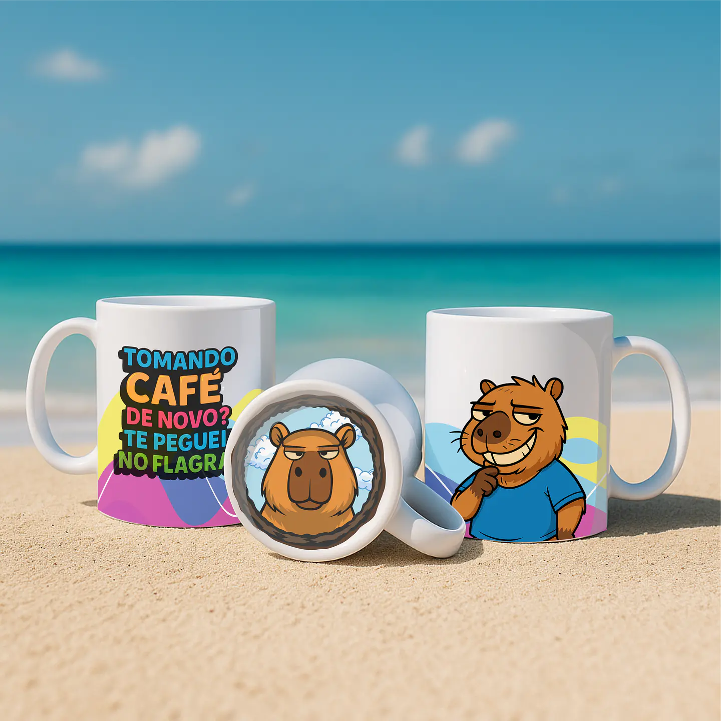4 Artes para Caneca Capivara Debochada Arquivo Editável 3