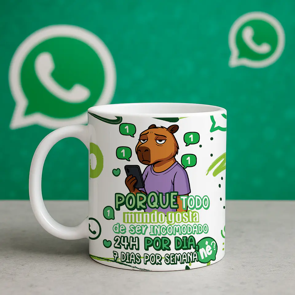 6 Artes para Caneca Capivarinha Redes Sociais Arquivo Editável  1