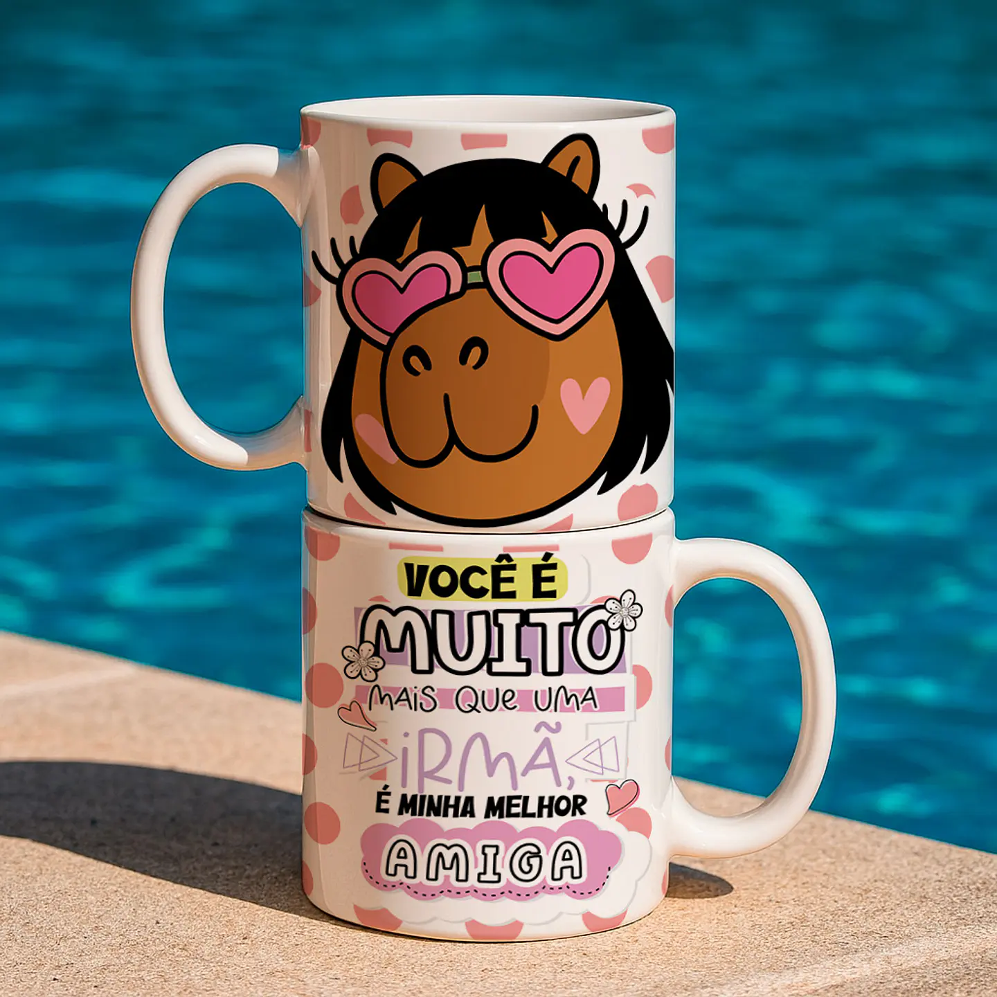 5 Artes para Caneca Amizade, Irmã Capivara Arquivo Editável  5