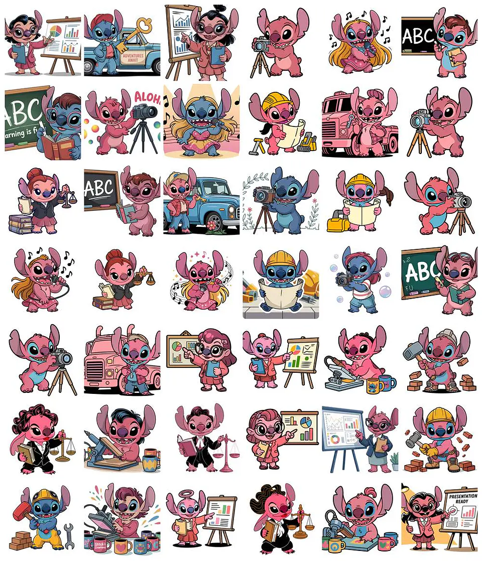 Kit Digital Stitch Profissões Vol. 1 em Png  9