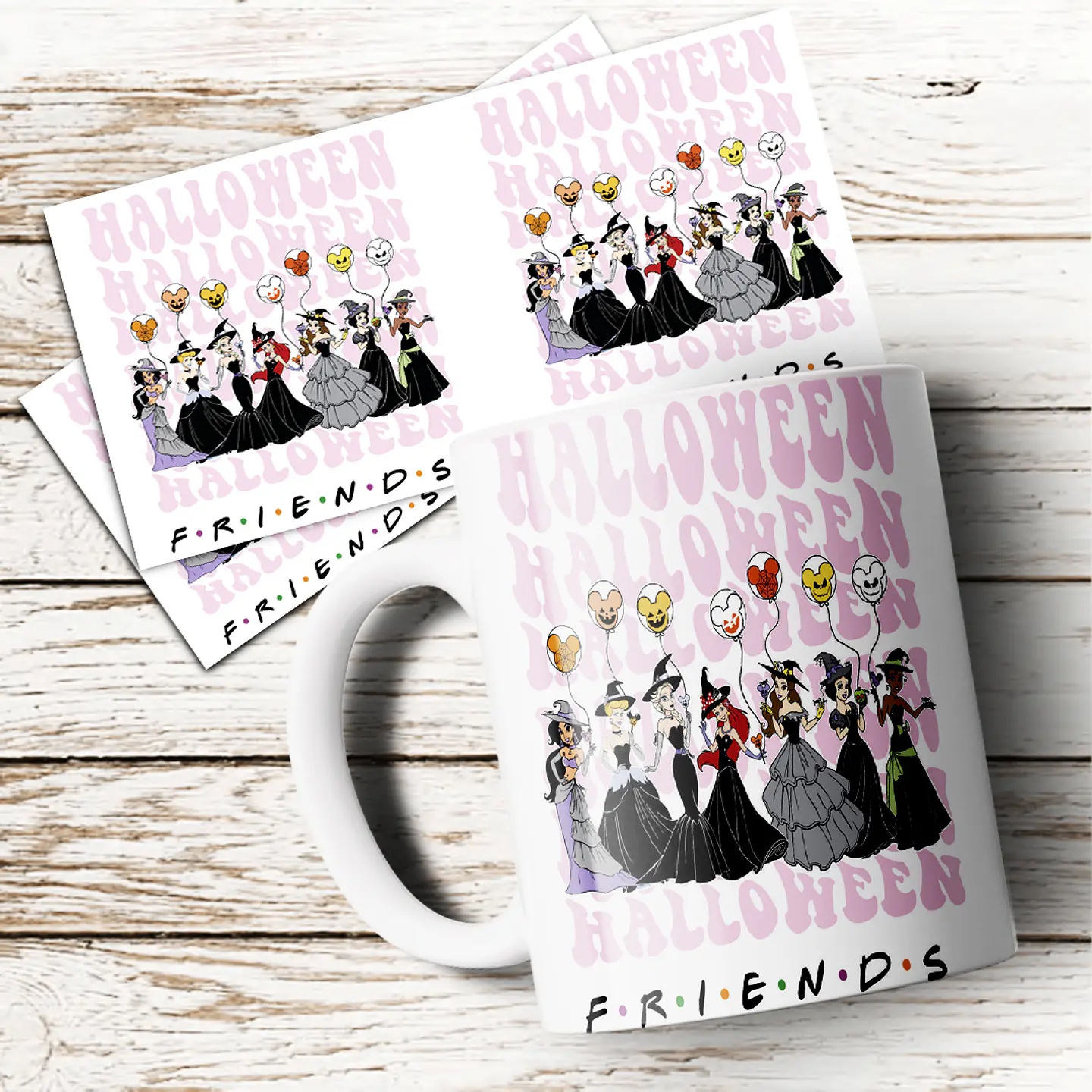 8 Artes para Caneca Halloween Personagens Arquivo em Jpg 2