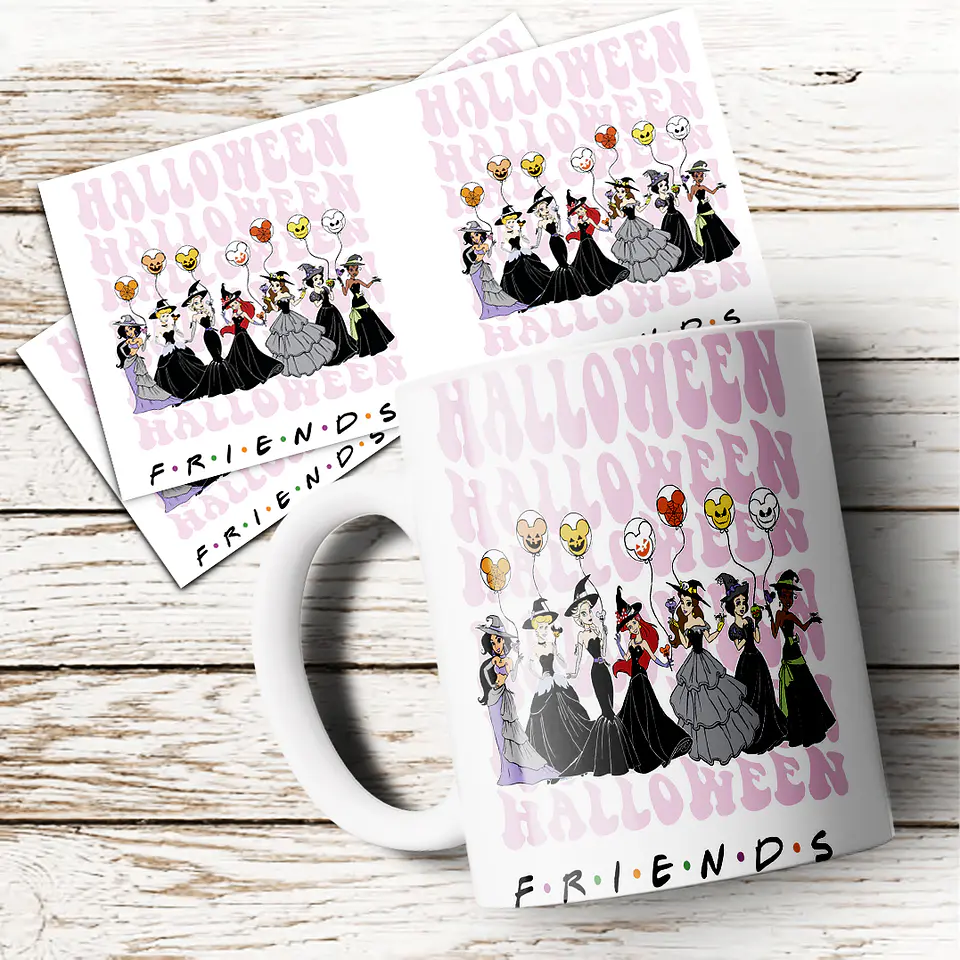 8 Artes para Caneca Halloween Personagens Arquivo em Jpg 2