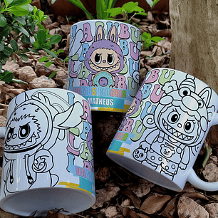 8 Artes para Caneca Labubu Caneca Colorir Arquivo Editável 