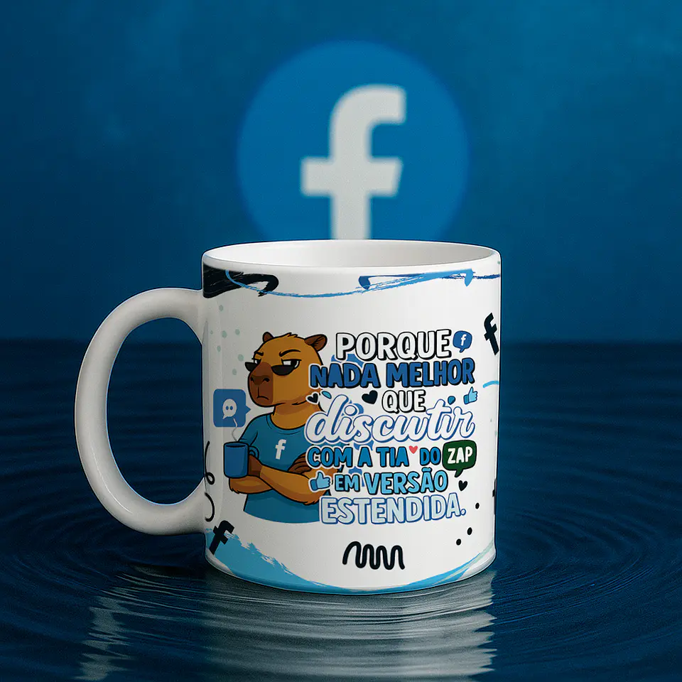 6 Artes para Caneca Capivarinha Redes Sociais Arquivo Editável  3