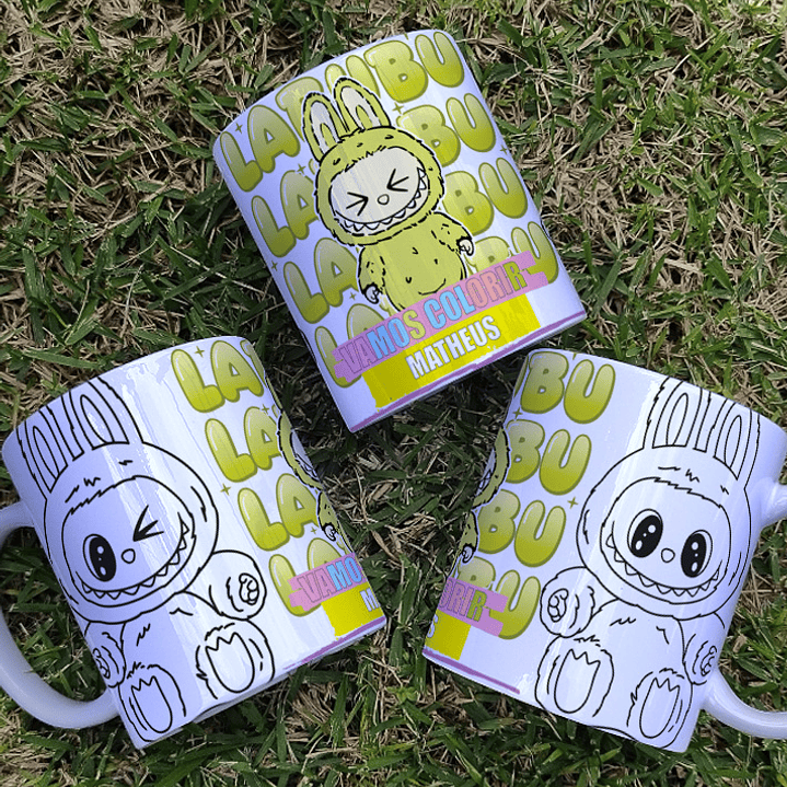 8 Artes para Caneca Labubu Caneca Colorir Arquivo Editável  2