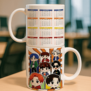 10 Artes para Caneca Calendário Bts Arquivo Editável 