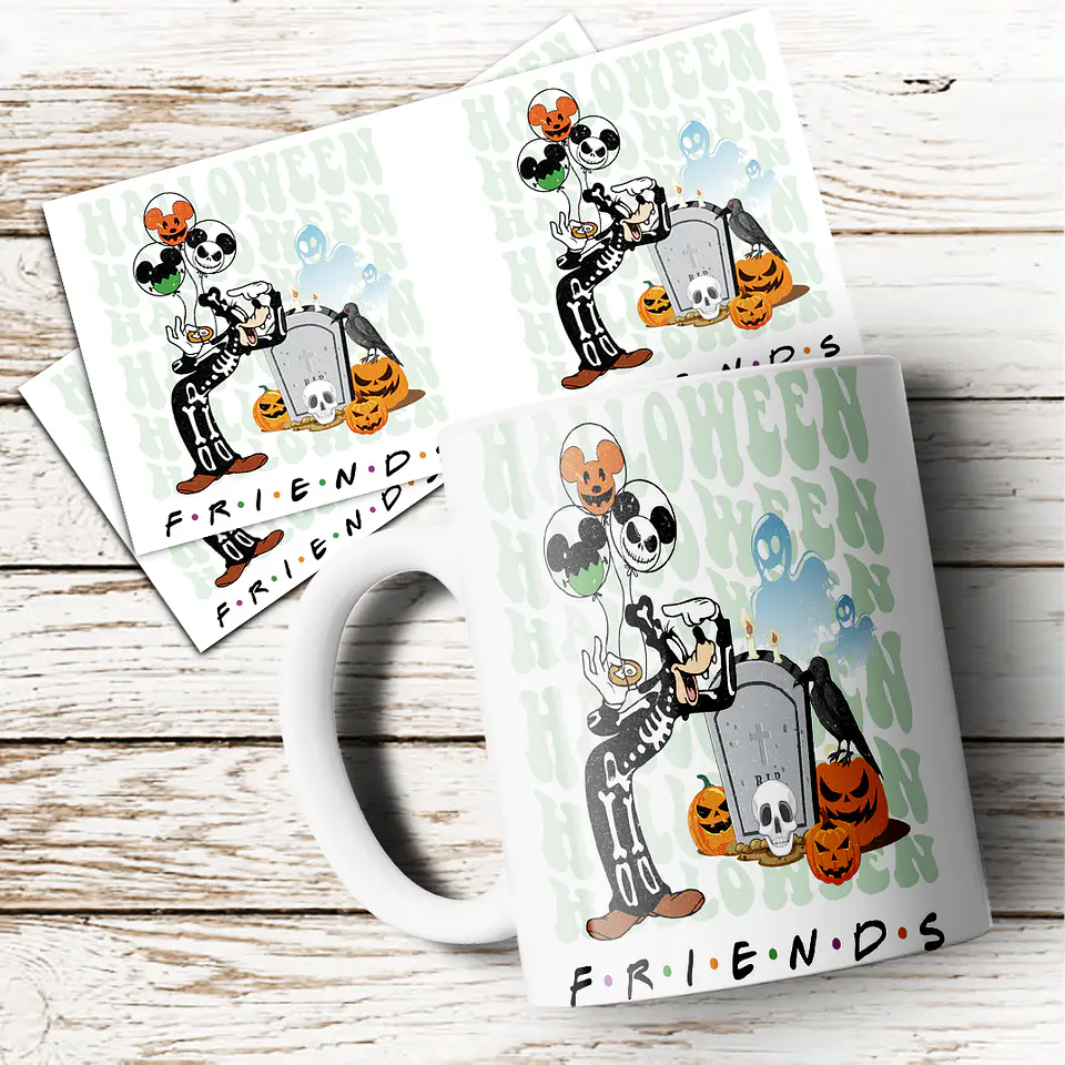 8 Artes para Caneca Halloween Personagens Arquivo em Jpg 6