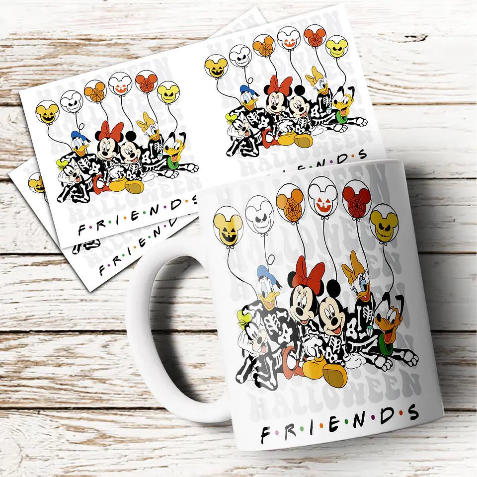 8 Artes para Caneca Halloween Personagens Arquivo em Jpg 7