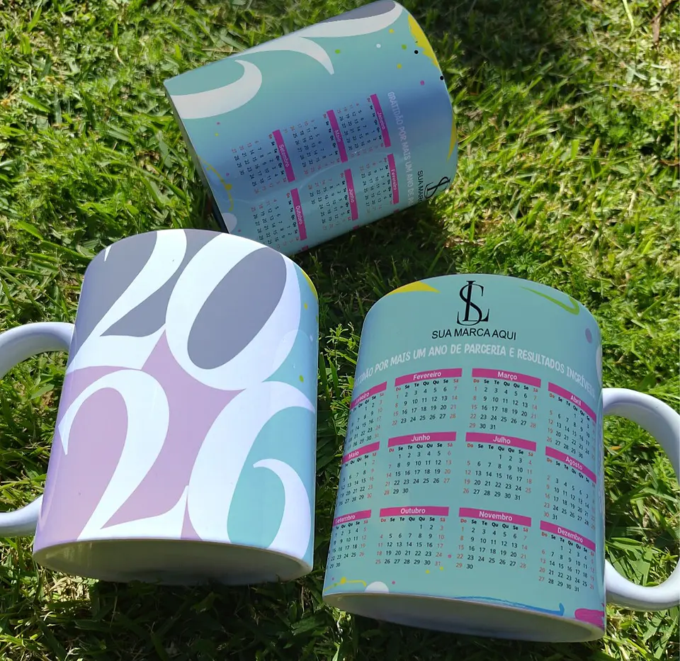 9 Artes para Calendário Caneca Empresa Arquivo Editável 4