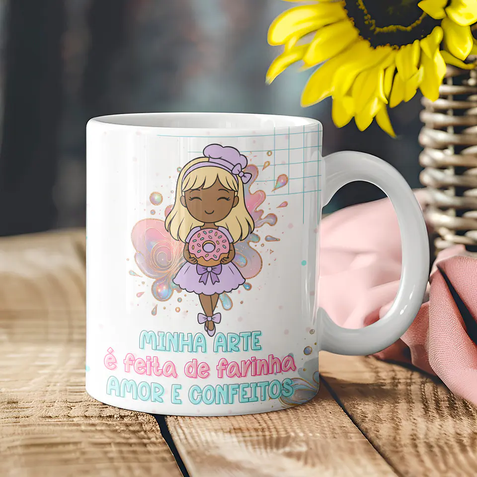 10 Artes para Caneca Confeitaria Mascot Cute Arquivo Editável  2