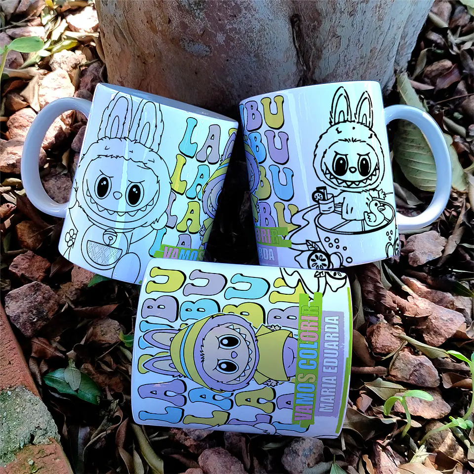 8 Artes para Caneca Labubu Caneca Colorir Arquivo Editável  6