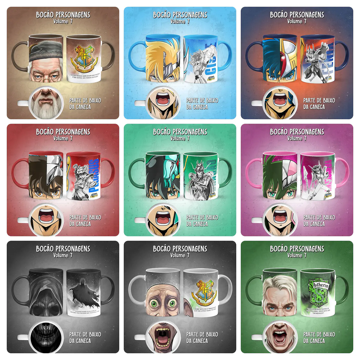 14 Artes para Caneca Bocão Personagens Vol 7 Arquivo em Jpg  1
