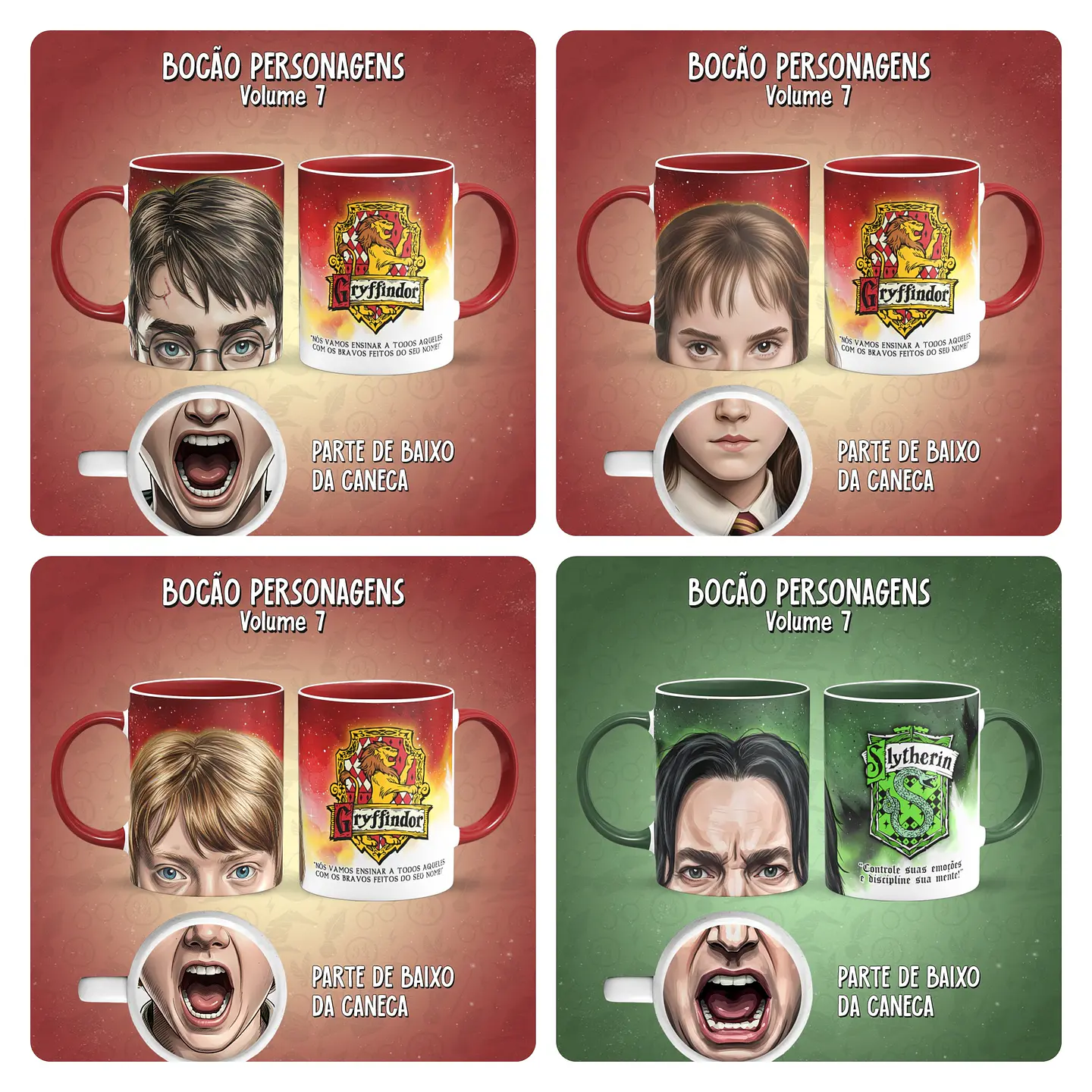 14 Artes para Caneca Bocão Personagens Vol 7 Arquivo em Jpg  2
