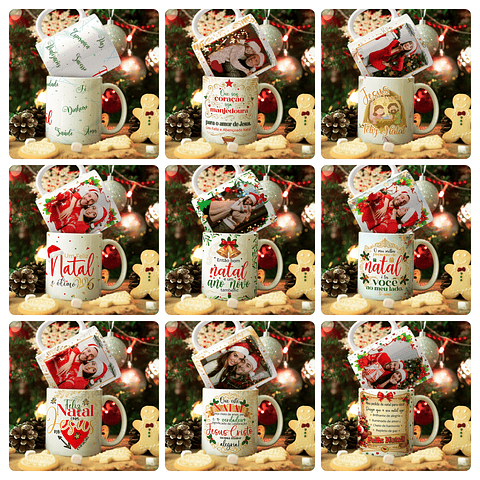 20 Artes para Caneca Natal 2026 Arquivo Editável 