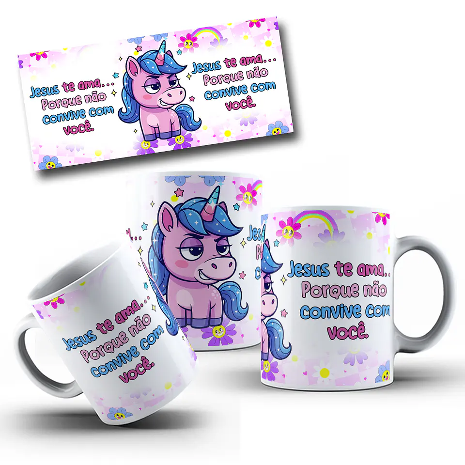 10 Artes para Caneca Unicornio Debochado Arquivo em Jpg 7