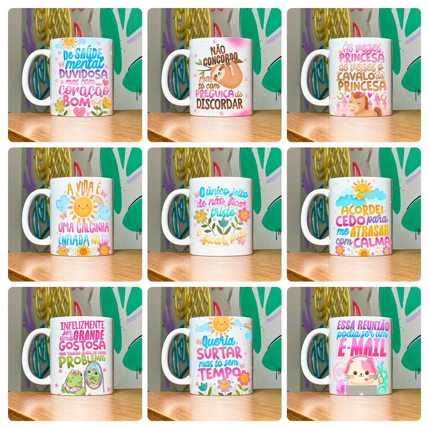 15 Artes para Caneca Frases Vibes Vol.4 Arquivo em Png 7