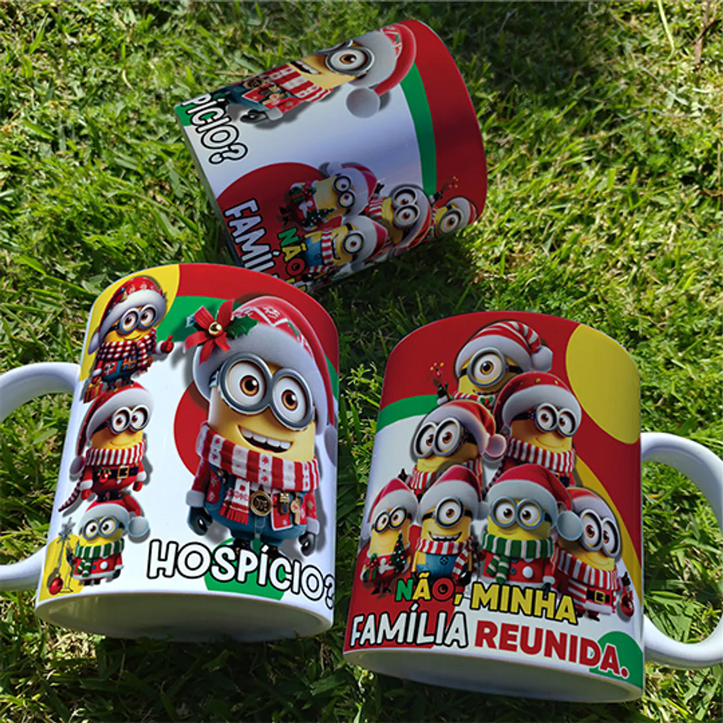7 Artes para Caneca Minions Natal Arquivo Editável  1