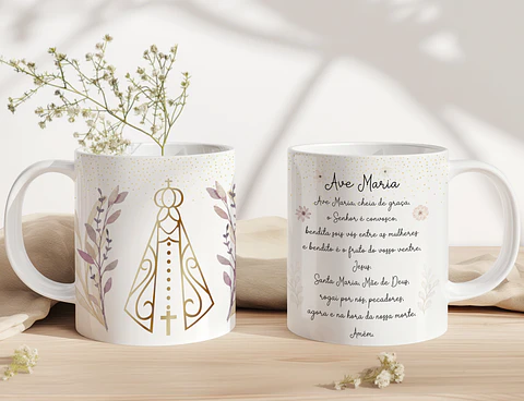 10 Artes para Caneca Nossa Senhora Minimalista Arquivo Editável 