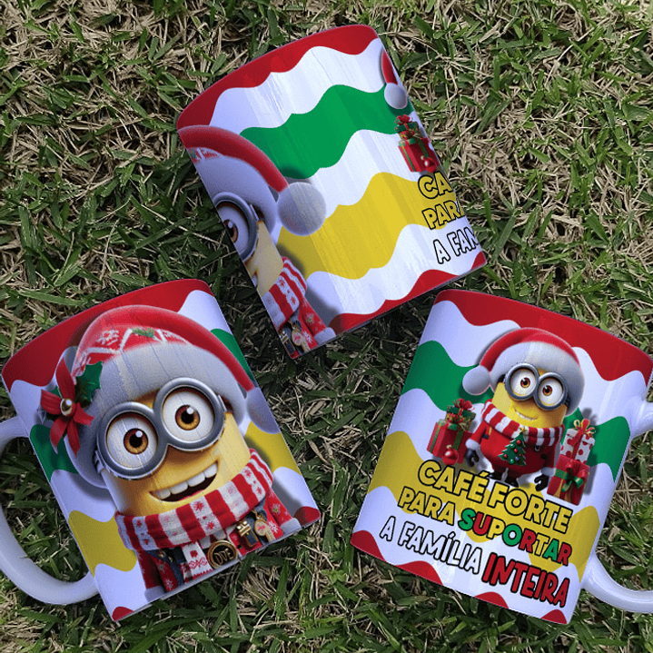 7 Artes para Caneca Minions Natal Arquivo Editável  5
