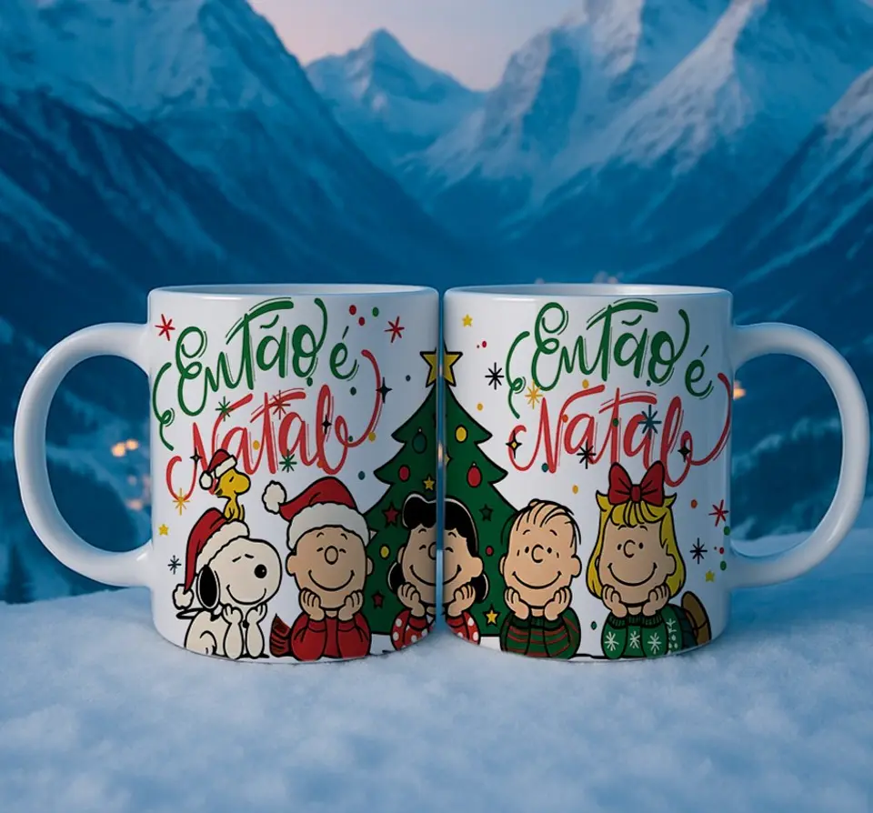 7 Artes para Caneca Snoopy Natal Arquivo Editável  4