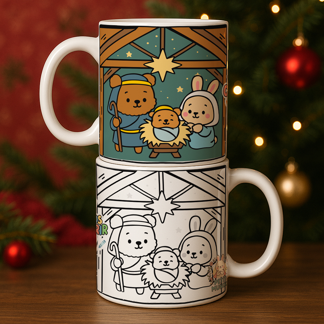 7 Artes para Caneca Natal Para Colorir Arquivo Editável  5