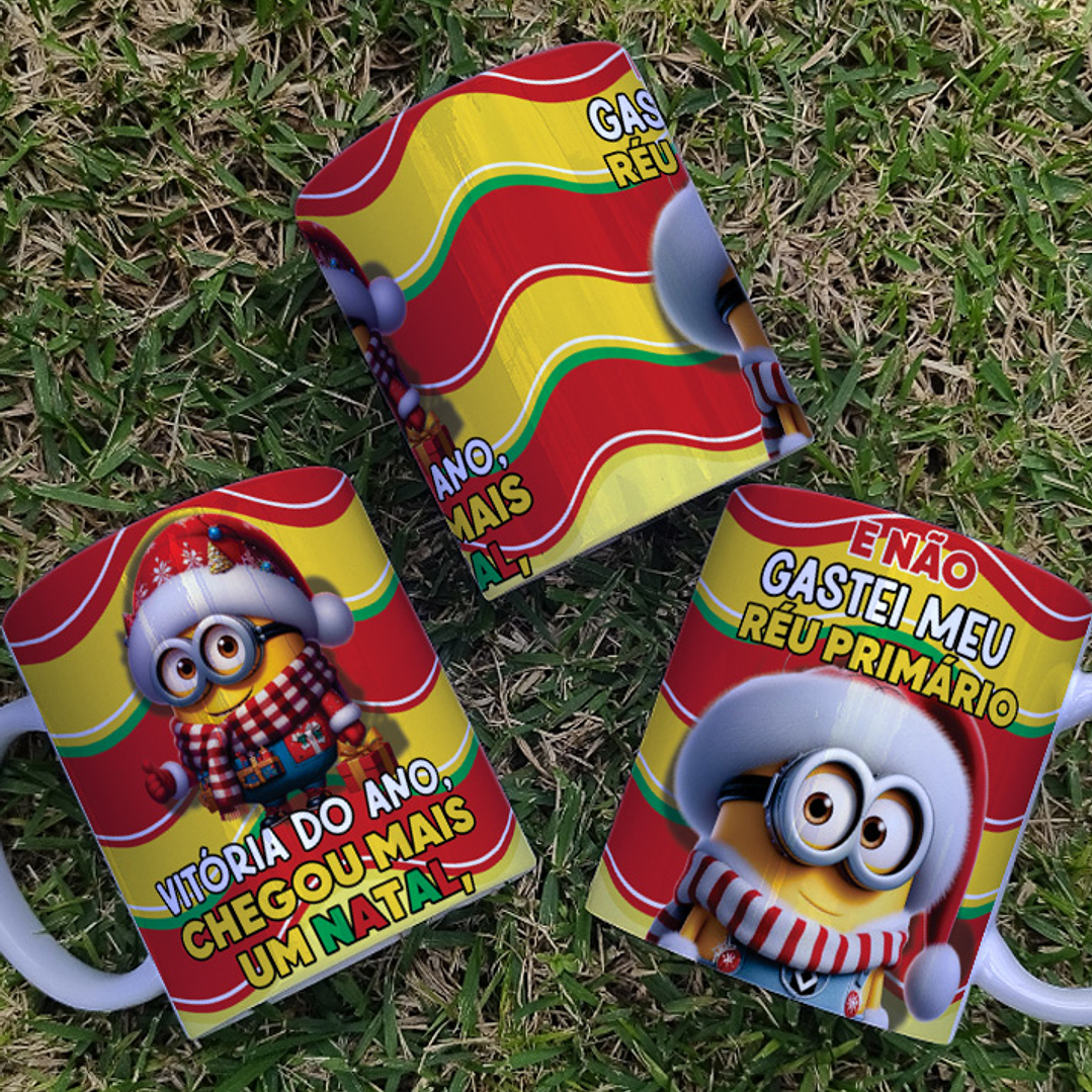7 Artes para Caneca Minions Natal Arquivo Editável  6