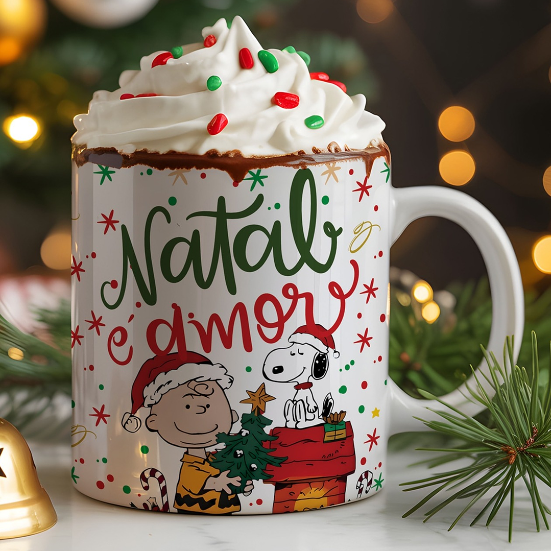 7 Artes para Caneca Snoopy Natal Arquivo Editável  5