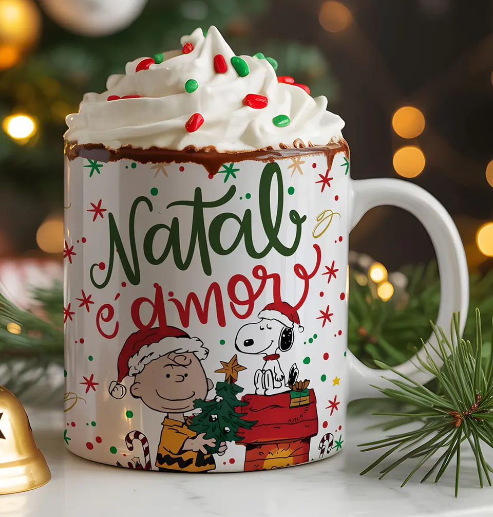 7 Artes para Caneca Snoopy Natal Arquivo Editável  5