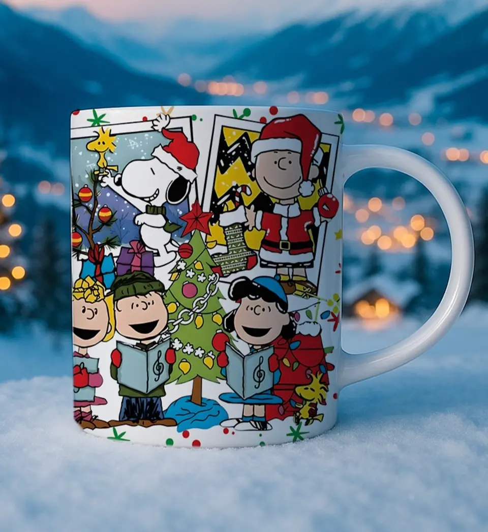 7 Artes para Caneca Snoopy Natal Arquivo Editável  6