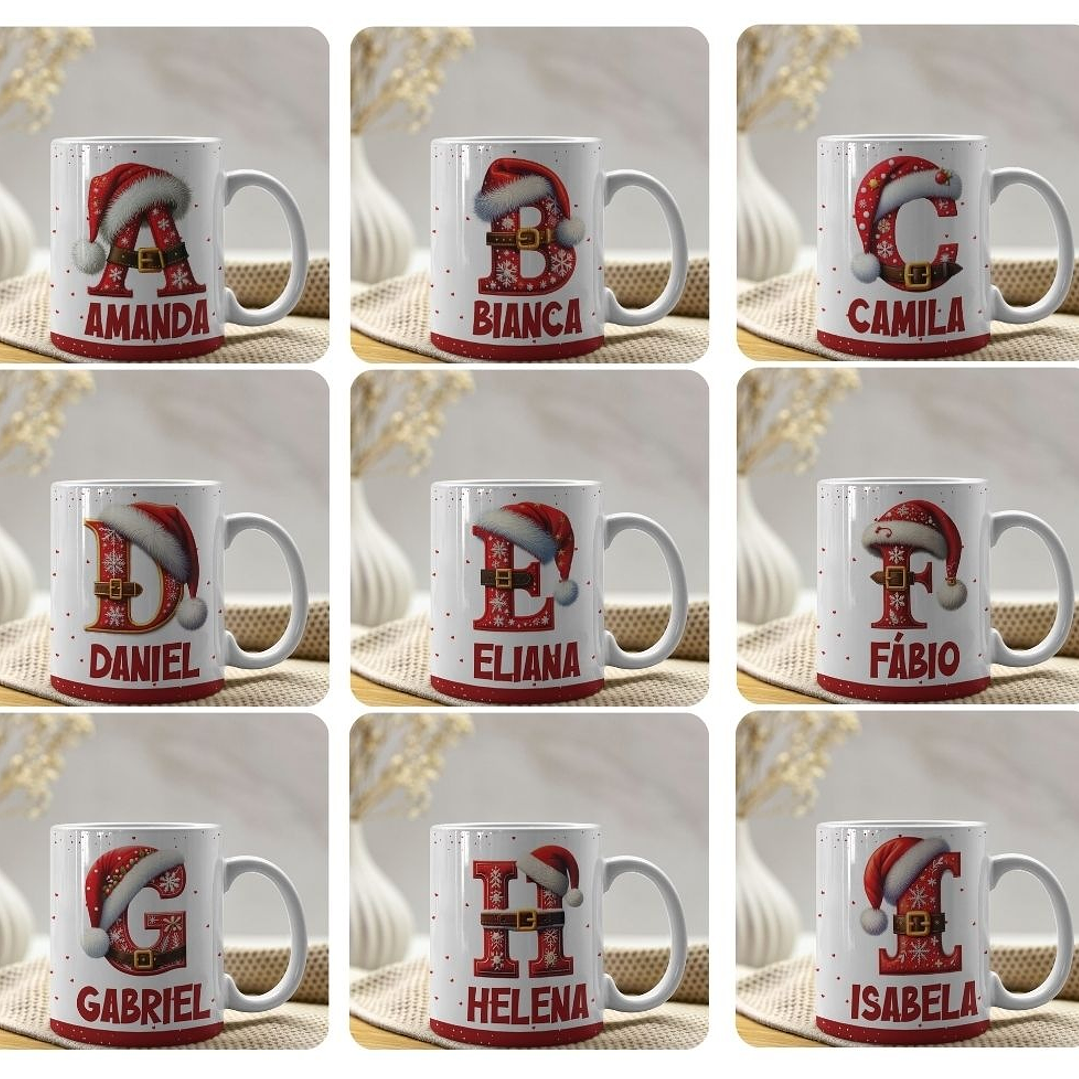 26 Artes para Caneca Alfabeto Natalino Arquivo Editável  3
