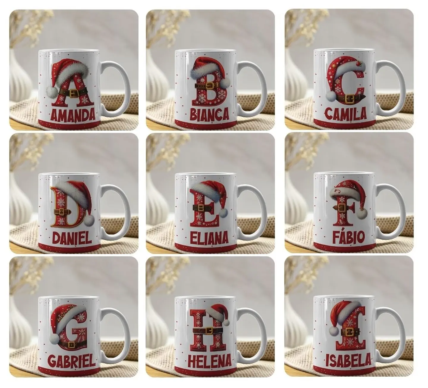26 Artes para Caneca Alfabeto Natalino Arquivo Editável  3