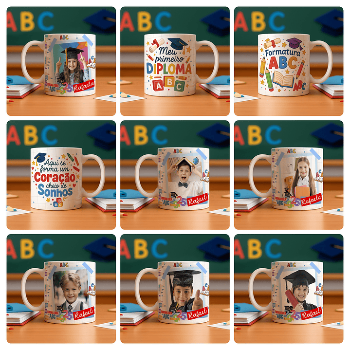 26 Artes para Caneca Formatura ABC Arquivo Editável  2