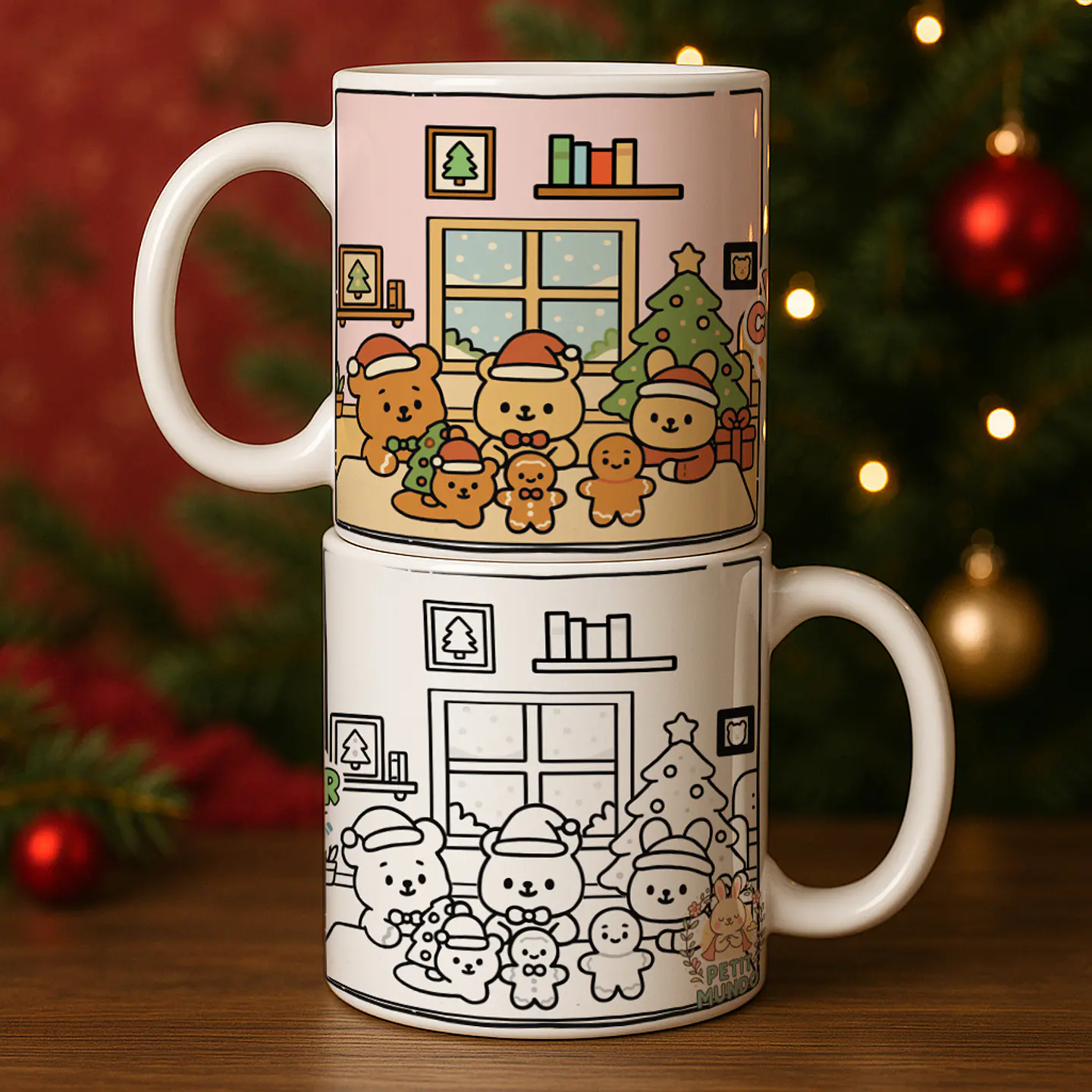 7 Artes para Caneca Natal Para Colorir Arquivo Editável  7